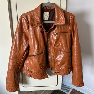 We The Free Brown Vegan Leather Jacket